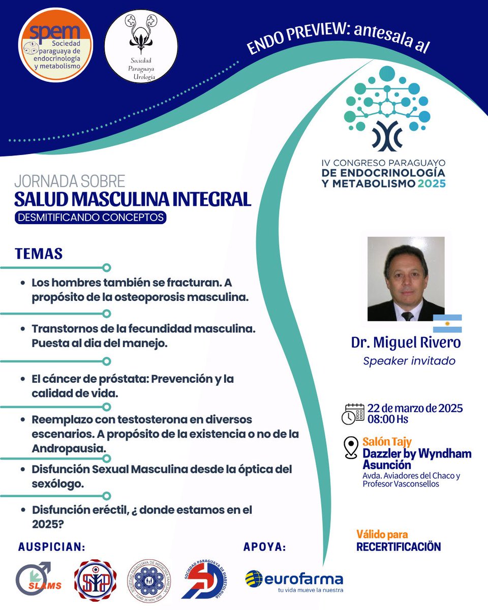 Actividad científica en conjunto con la Sociedad Paraguaya de Endocrinologia, con la presencia del speaker Dr Miguel Rivero, Urologo y Sexólogo de Buenos Aires
