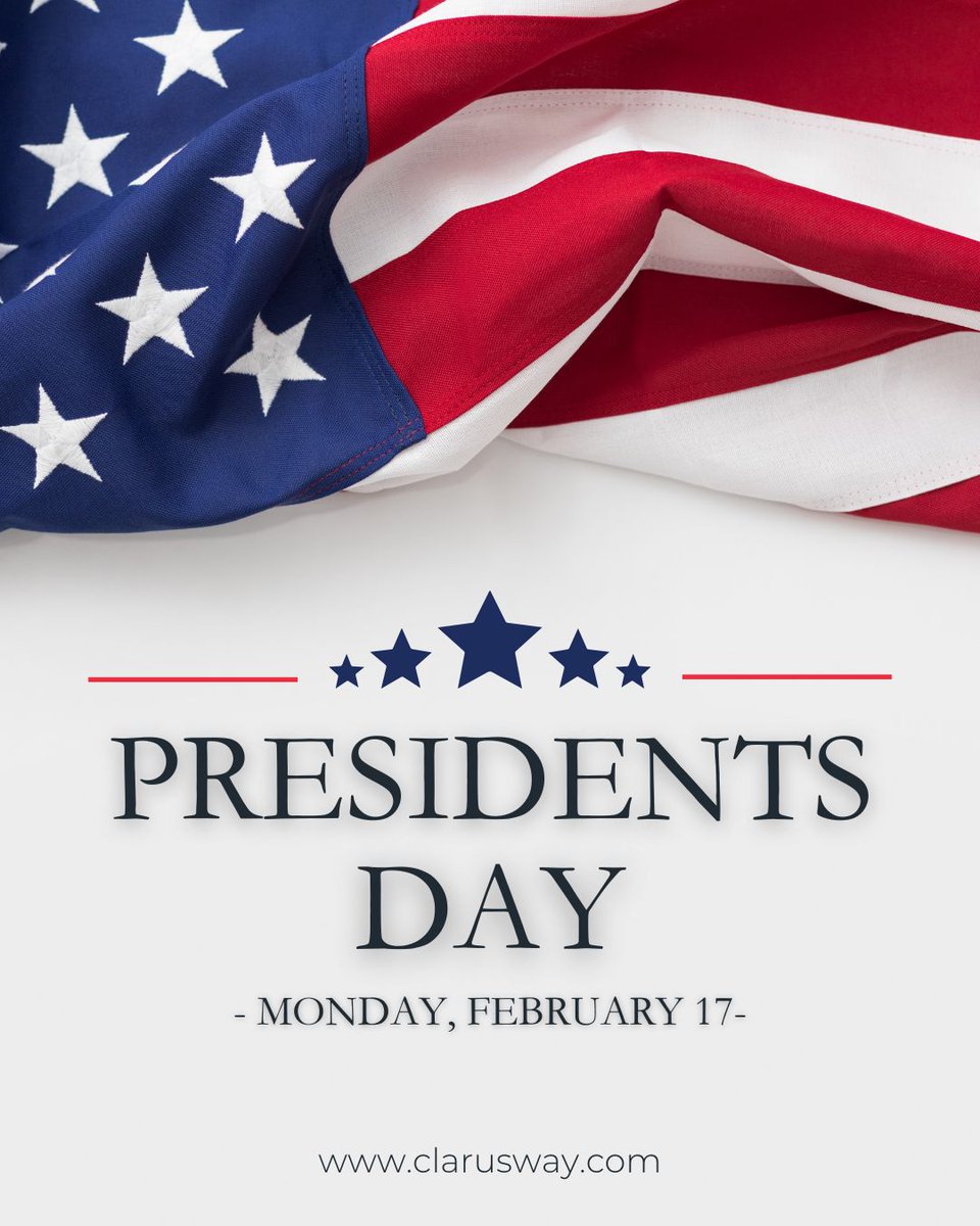 clarusway's tweet image. This Presidents&apos; Day, we celebrate the vision, leadership, and determination that drive progress—just like in the world of tech! 🚀
💻 Learn. Innovate. Lead.
Your future in tech starts today!
👉Apply Now! hi.clarusway.com/uhZpO

#PresidentsDay #LeadWithTech #InnovationStartsHere…