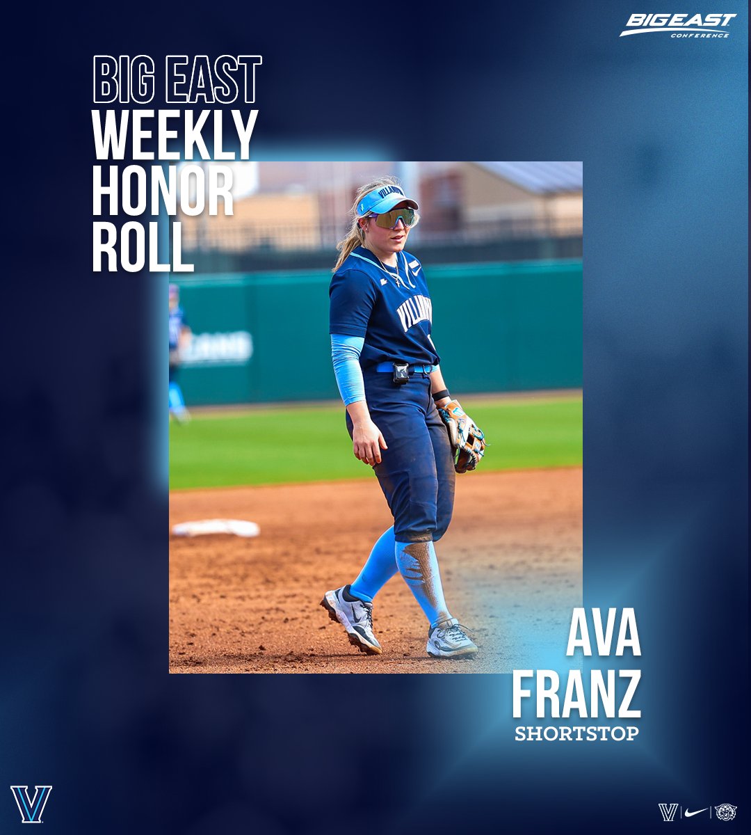 BIG EAST honors x✌️

Lexi Kobryn earns both top pitcher and rookie honors after two complete game shutouts, and Ava Franz gets a weekly honor roll mention!

#GoNova