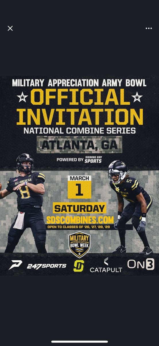 Thanks for the invite <a href="/USArmyBowl/">Military Appreciation Bowl Week</a> 
<a href="/SFBruinFootball/">South Florence Football</a>