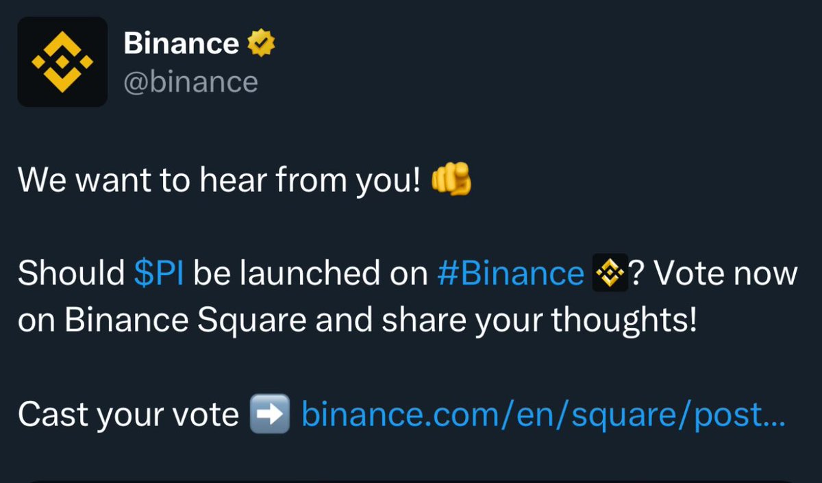 BREAKING NEWS 📰 

Binance is considering launching $PI on its platform. 

#PiNetwork $TON