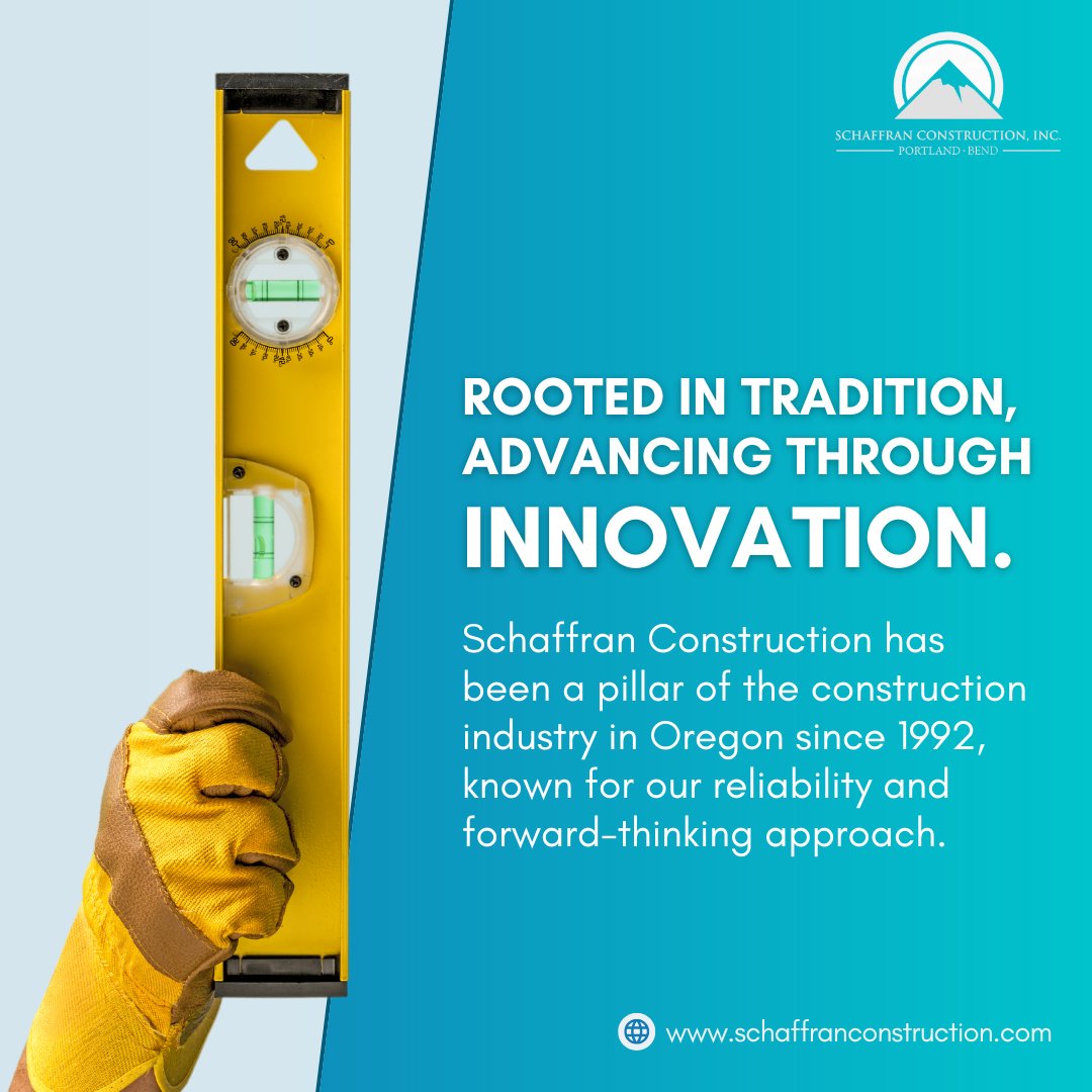 SchaffranConst's tweet image. Since 1992, Schaffran Construction has been a trusted name in Oregon’s construction industry. Built on a foundation of reliability and forward-thinking, we remain committed to shaping the future while honoring our legacy.

#constructionlegacy #since1992 #innovation #oregon