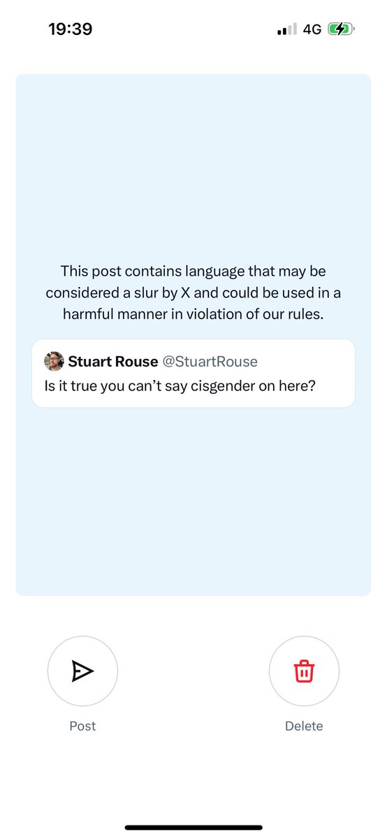 So when I wrote “cisgender” this came up…