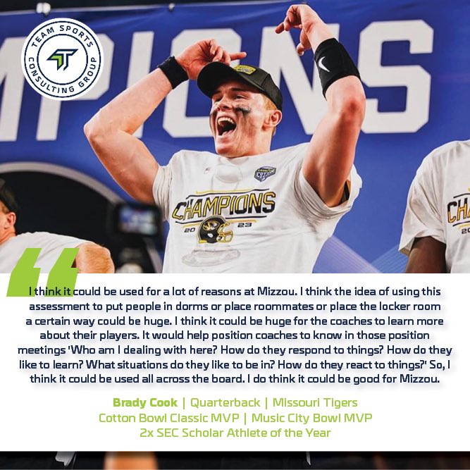 Brady Cook thinks Missouri could use our consulting services for “a lot of reasons”.

We met Brady at the East-West Shrine Bowl. He was one of our favorite interviews of the week.