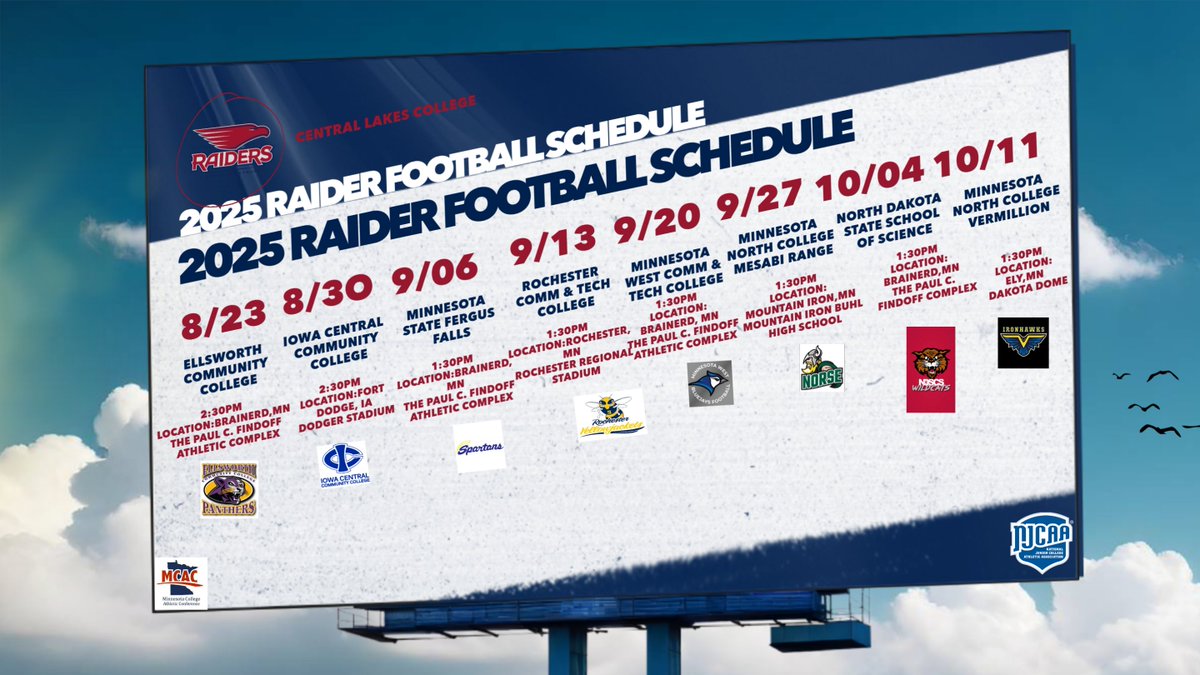 Our Official 2025 Football Schedule is here! It's time to go to work...