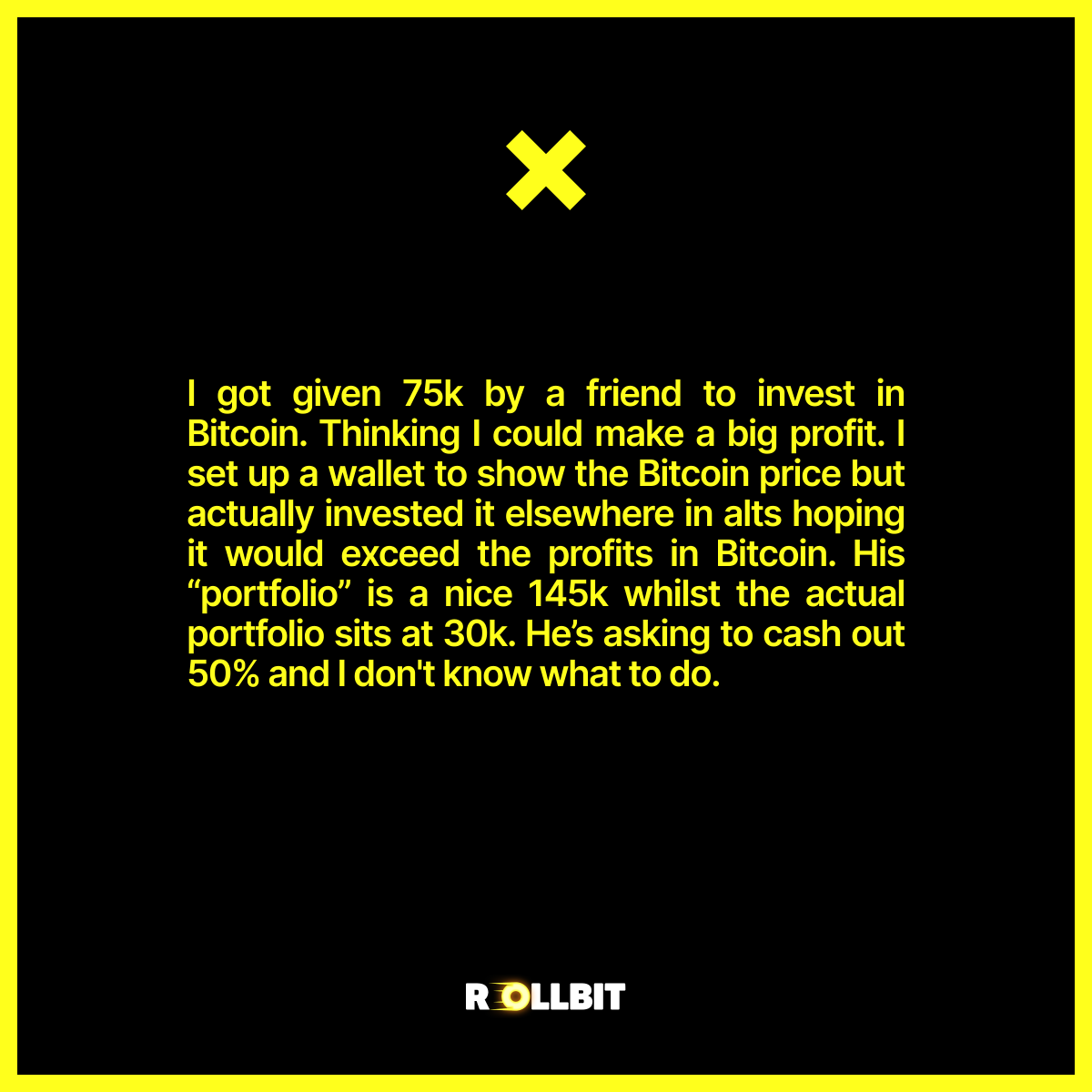 He’s asking to cash out 50% and I don't know what to do.