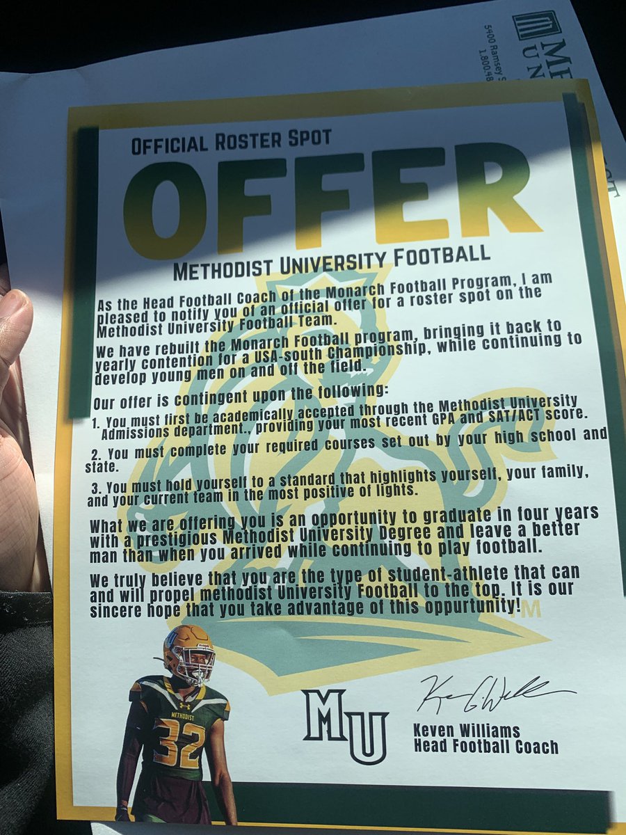 Jaylen Flowe (@flowejaylen) on Twitter photo After a great visit at Methodist University, I am beyond blessed to receive an offer <a href="/Methodist_FB/">Methodist University FB</a> <a href="/CoachReger/">Drew Reger</a> <a href="/CoachQuay_/">Quay Chambers</a> <a href="/CoachSkywalker3/">Melik Walker</a> <a href="/SVSpartans_FB/">Sun Valley Football</a> After a great visit at Methodist University, I am beyond blessed to receive an offer <a href="/Methodist_FB/">Methodist University FB</a> <a href="/CoachReger/">Drew Reger</a> <a href="/CoachQuay_/">Quay Chambers</a> <a href="/CoachSkywalker3/">Melik Walker</a> <a href="/SVSpartans_FB/">Sun Valley Football</a>