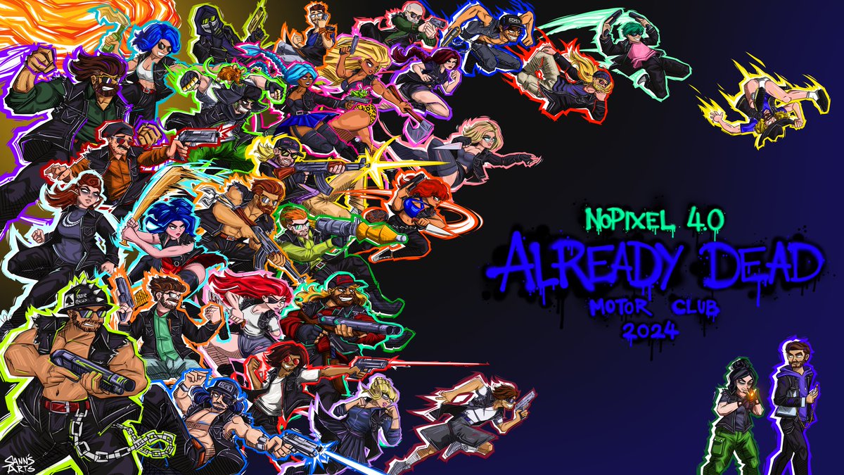 2 months late to post oops

The 2024 NoPixel Already Dead ensemble poster in all its glory 🔥🔥