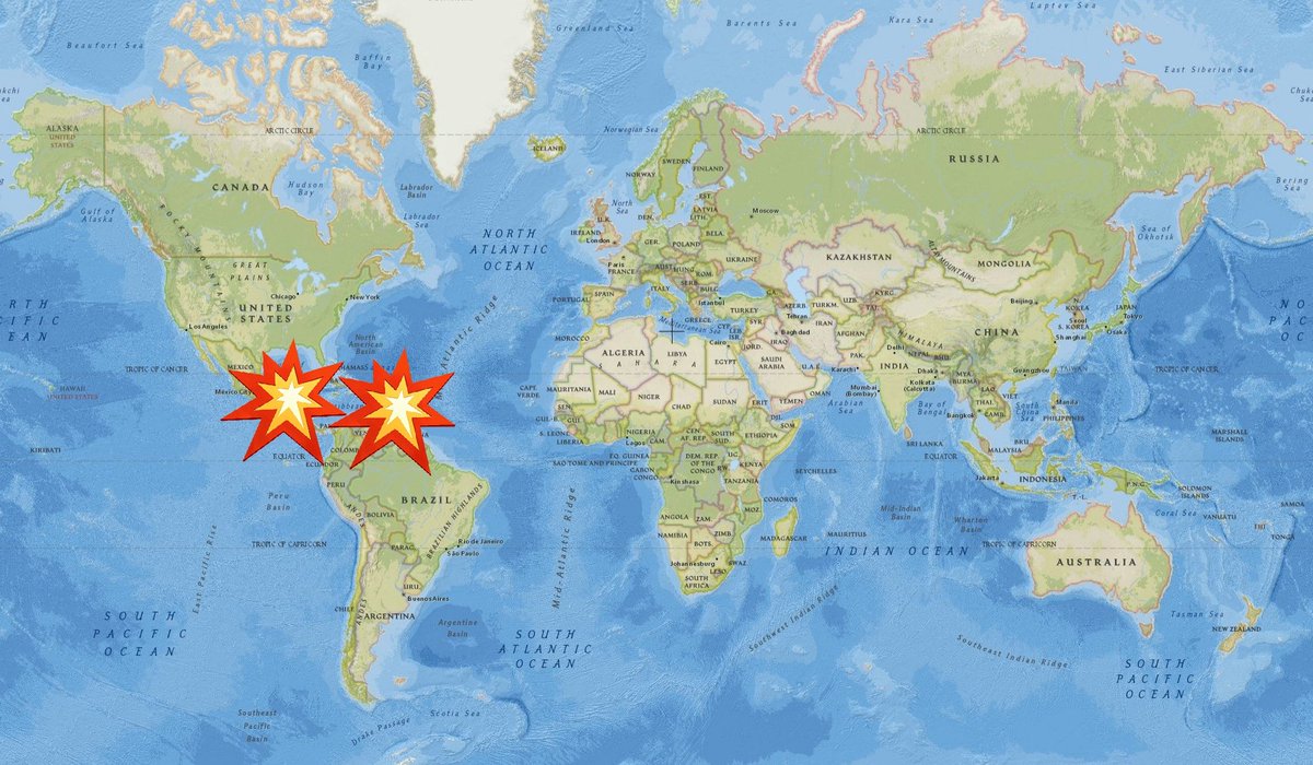 EarthquakeChil1's tweet image. Buenas Tardes #RiskMap / Centroamérica #Alert / Venezuela #Carupano #Zulia #Alert