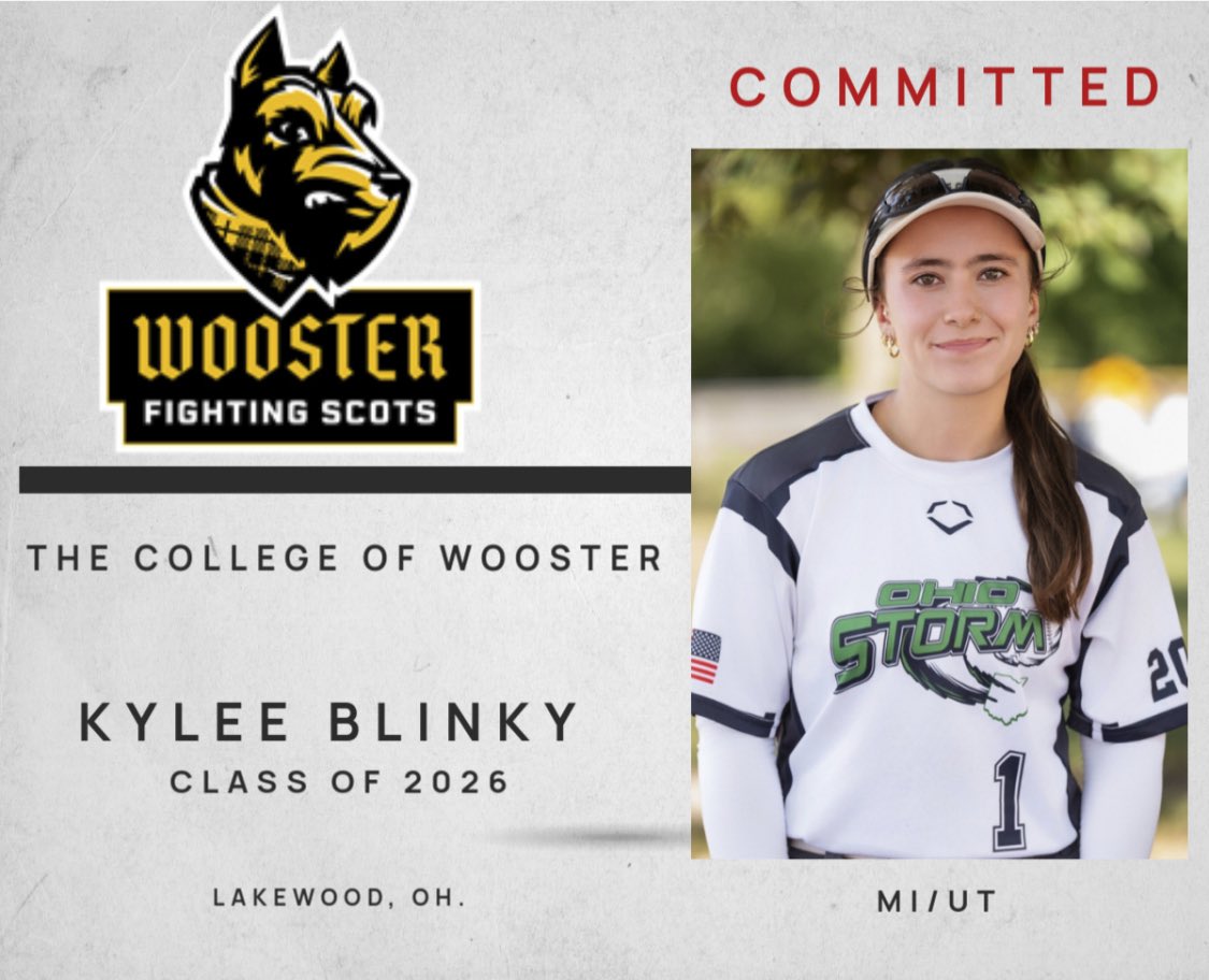 🚨Commitment Alert🚨
Congratulations to our very own #1 Kylee Blinky on her commitment to continue her softball and academic career at The College of Wooster. Well done Kylee!

#GoBeGreat
#RiseAsOne
#WeAreStorm
