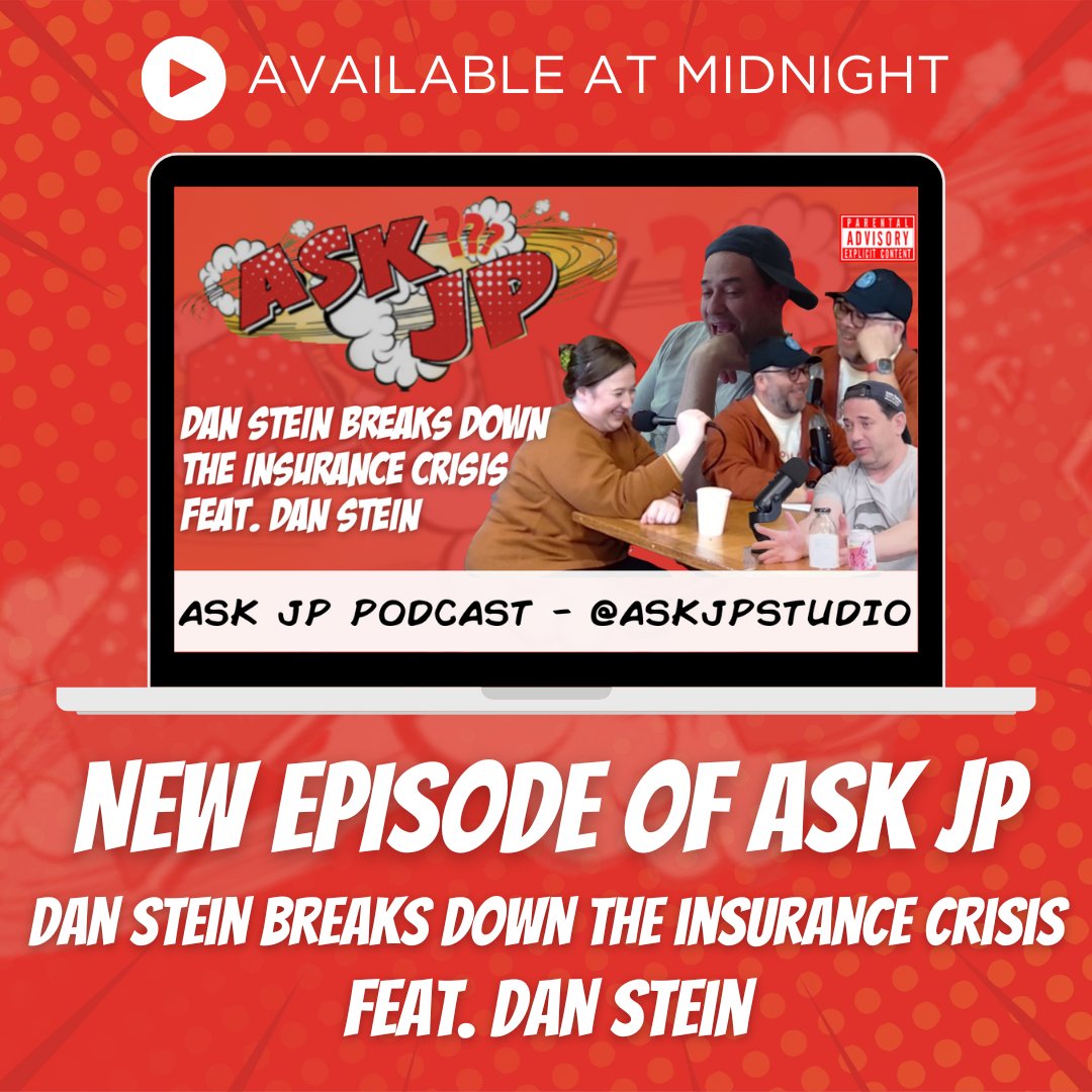 JPMorrell's tweet photo. New episode of #AskJP at MIDNIGHT! We sit down with the one and only Dan Stein of @Steinsdeli to discuss #DeliLife, the insurance crisis, and much more.
Watch online at https://t.co/22x0xN9OdJ
Listen wherever you get your podcasts! https://t.co/tarWMZe5fA