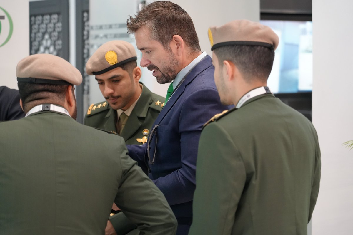 1st day of #IDEX25 is in the books &amp; numerous international visitors came to the @HENSOLDT stand right from the start! We were also honored to welcome a German #delegation and show them around our exhibited technologies. Looking forward to the coming days at booth B13 in Hall 8!