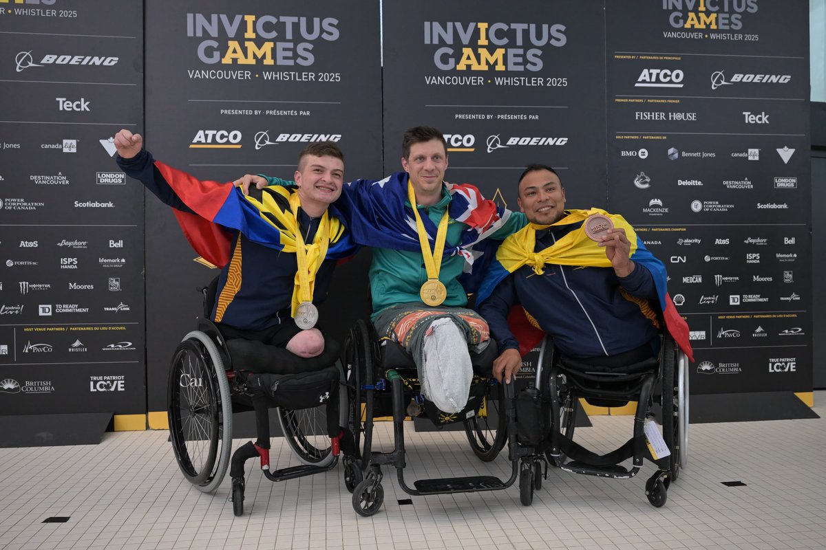 ColEmbCanada's tweet photo. We proudly celebrate the outstanding performance of #TeamCol at the Invictus Games! 🏅🇨🇴 With dedication and resilience, our heroes secured 20 medals:

🥇 5 Gold
🥈 9 Silver
🥉 6 Bronze

Congratulations to our team for their inspiring achievement! 💛💙❤️ #InvictusGames https://t.co/Zr17ZX8c3Q