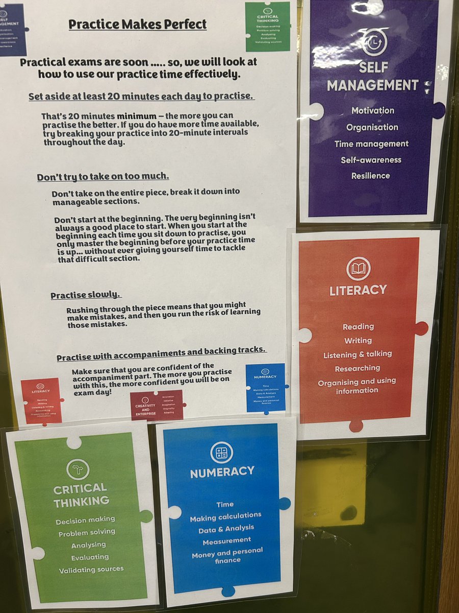 MusicQma's tweet image. This weeks #revisiontip ……. 

As practical exams are looming here are some tips to help you with your practice

#practicemakesperfect 
#ambition
#criticalthinking 
#literacy 
#numeracy 
#selfmanagement 

@QMAOfficial 

Remember we are available at lunchtimes for support 😊