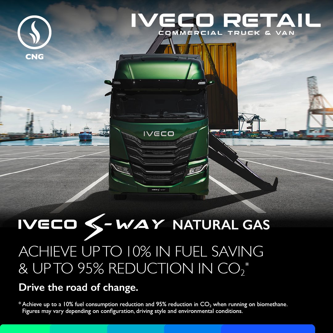 Is your business ready to drive towards a greener, cleaner future?

Introducing the New IVECO S-WAY Natural Gas. Leading the way in sustainability. Ready to tackle any mission. 

#IVECO #NewIVECOSWAY #CNG #NaturalGas