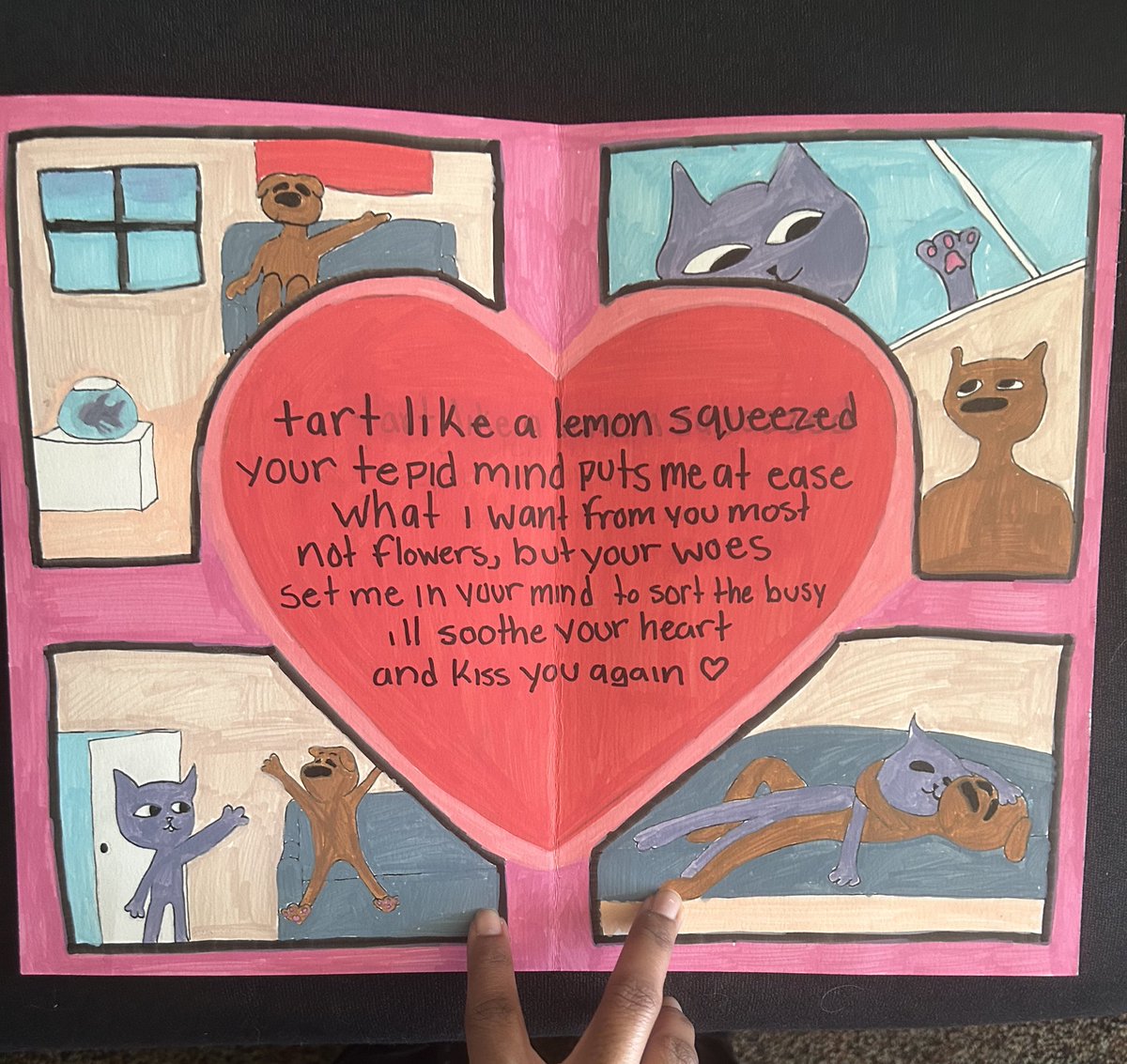 zombdiet's tweet photo. valentines day card for my bf it was kinda rushed dont zoom in 💔 https://t.co/ypB4VI8NIq