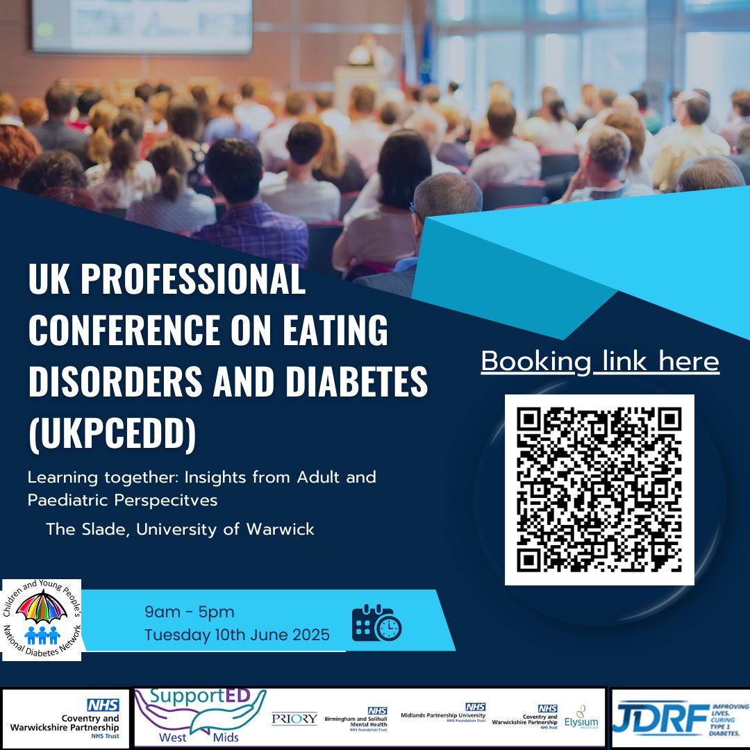 Sarah Alicea (@sarahalicea8) on Twitter photo 📢 NHSE T1DE pilots <a href="/CYPDiabNetwork/">CYP Diabetes Network</a> and BreakthroughT1D presents:
6th UK Professional Conference on Eating Disorders & Diabetes 📢
🗓 Tuesday, 10th June 2025
📍 The Slate, University of Warwick
🔗 Book your place now! cypdiabetesnetwork.nhs.uk/national-netwo…
#T1DE #Diabetes #EatingDisorders 📢 NHSE T1DE pilots <a href="/CYPDiabNetwork/">CYP Diabetes Network</a> and BreakthroughT1D presents:
6th UK Professional Conference on Eating Disorders & Diabetes 📢
🗓 Tuesday, 10th June 2025
📍 The Slate, University of Warwick
🔗 Book your place now! cypdiabetesnetwork.nhs.uk/national-netwo…
#T1DE #Diabetes #EatingDisorders