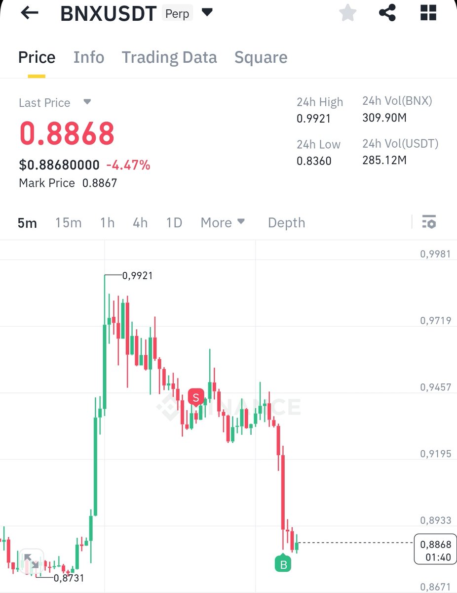 Pnl alamadım. TP olmuş. $bnx işlemim.