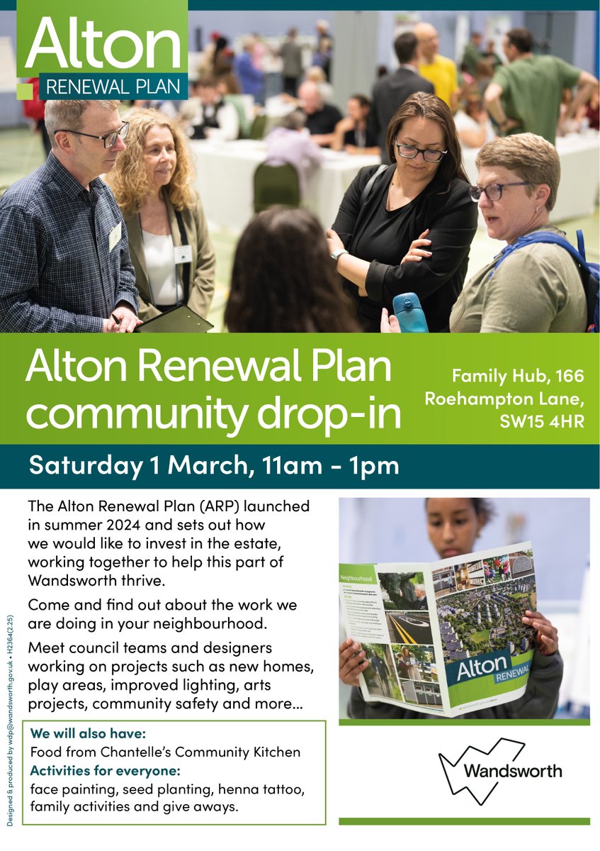 Come &amp; find out about the work we are doing in your neighbourhood. Meet council teams &amp; designers working on projects incl new homes, play areas, improved lighting, arts projects, community safety &amp; more.
There will be  food from Chantelle's Community Kitchen &amp; activities for all