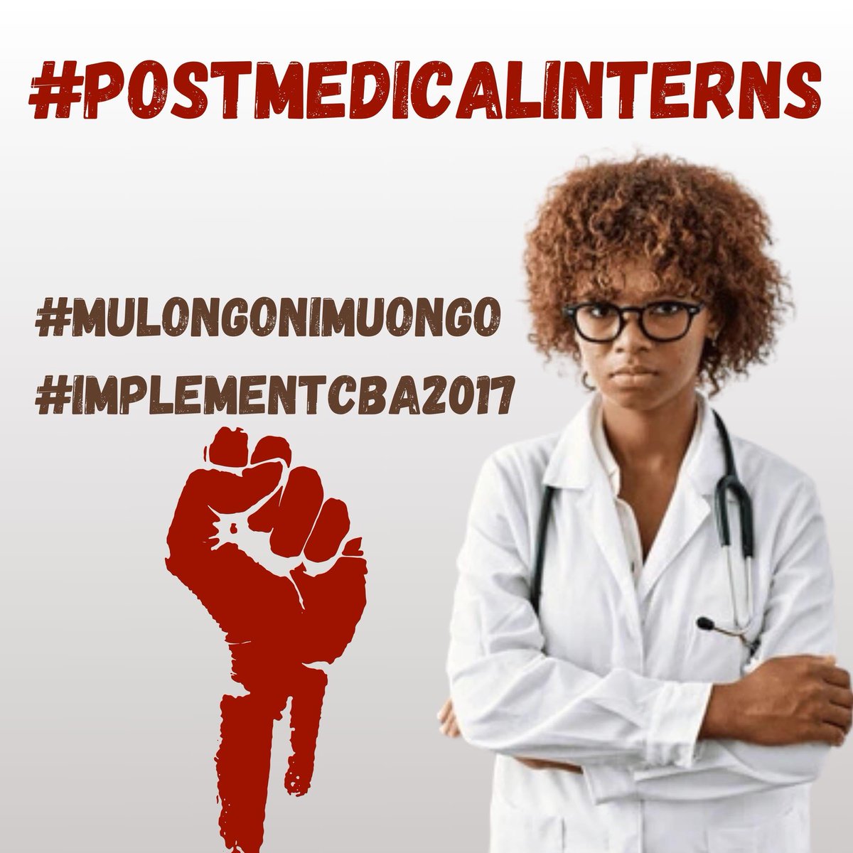 Dr_Mbiru's tweet photo. Post-medical interns deserve better! Fair pay, fair treatment, and respect for the #2017CBA. No more broken promises! #Mulongonimuongo #MedicalIntern" https://t.co/PWio1449N6