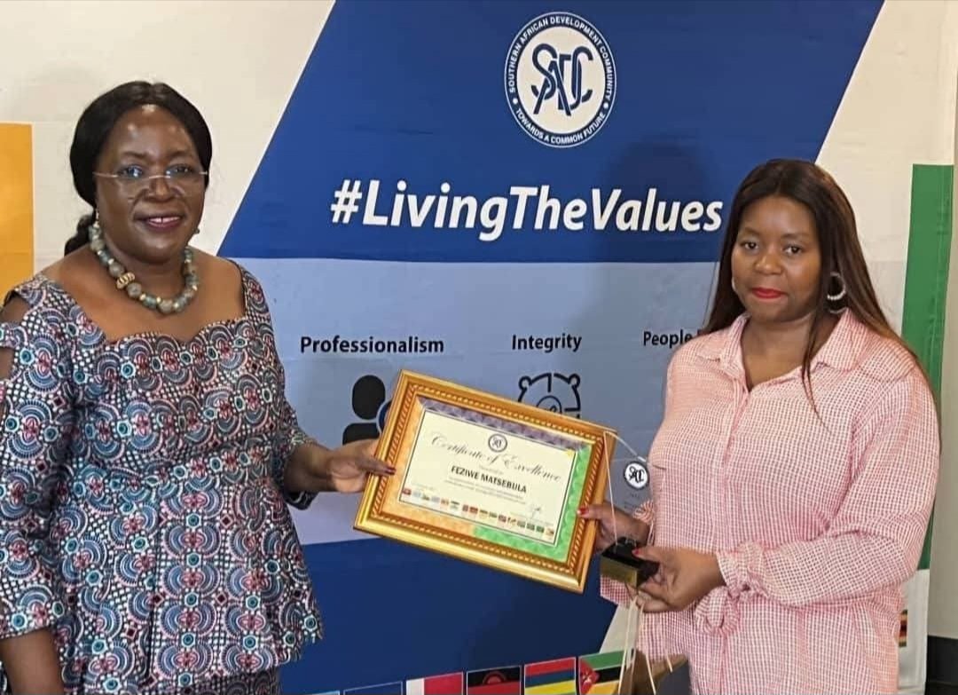 MEPD_Eswatini's tweet image. #MEPD through the #SADC National Contact Point, congratulates Ms Feziwe Matsebula, Snr. Officer Planing and Programing &amp;amp; Mr Thokozani Mlotsa, Resource Mobilisation officer in the Directorate of Policy Planning and Resource Mobilisation in the SADC Secretariat in Gaborone Botswana