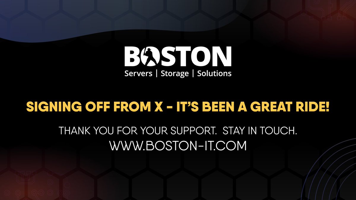 Boston sagt Danke!💙

Wir legen unseren X-Account in der DACH-Region still – danke für eure Unterstützung in den letzten Jahren!

Bleibt mit uns in Kontakt auf 
➡️ LinkedIn eu1.hubs.ly/H0gKnZD0 oder 
➡️ Instagram eu1.hubs.ly/H0gKq5B0🚀.

#ThankYou #StayConnected #BostonDACH