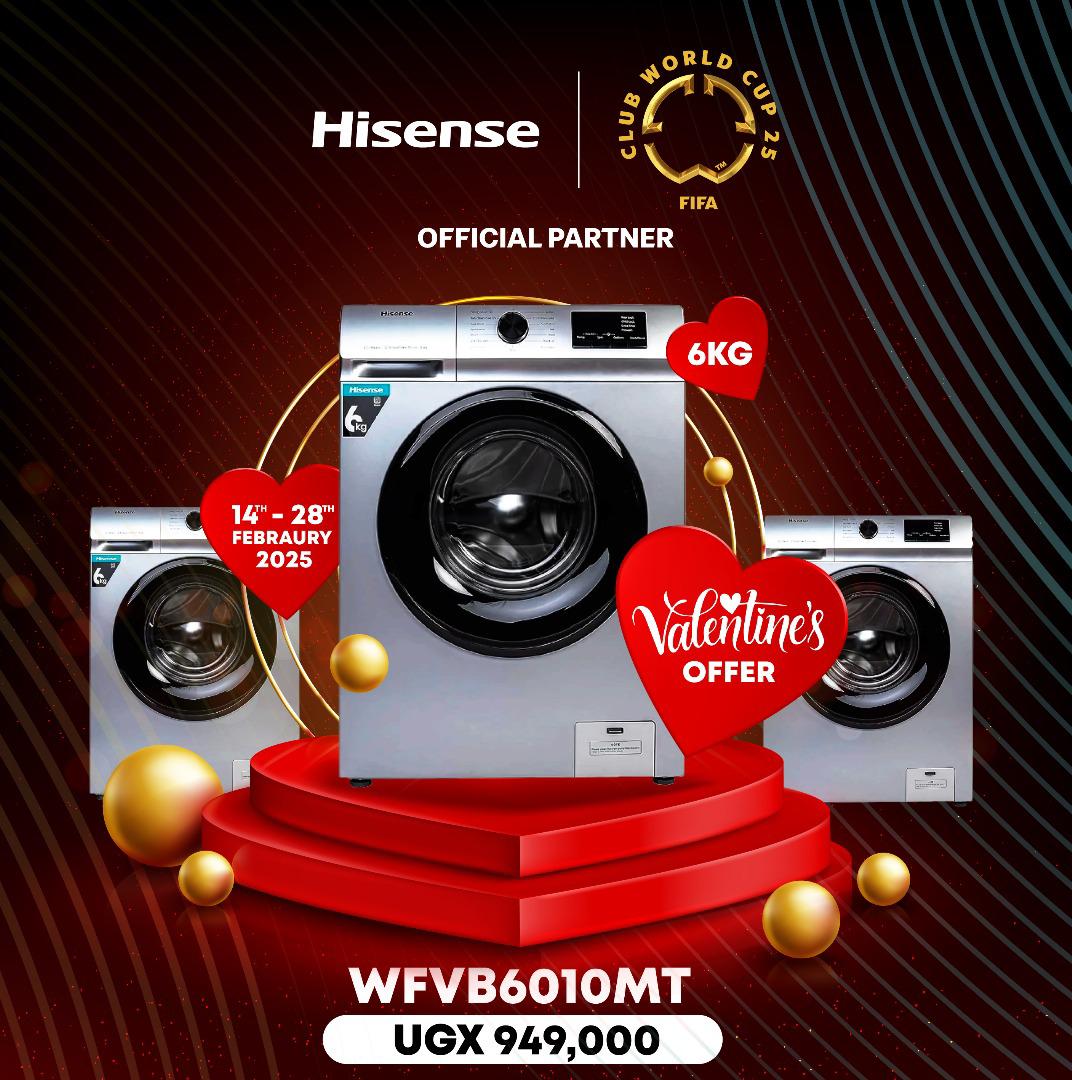 #AD
Appliance World Kasese has a Valentine's offer running up to 28th Feb 2025. Get a 6kg Hisense washing machine at UGX 949,000 only.

You can as well walk in for other appliances like Fridges, TVs, Cookers etc.

📍 Margherita Street, Kasese.
Call: +256 774 947529
#VisitKasese