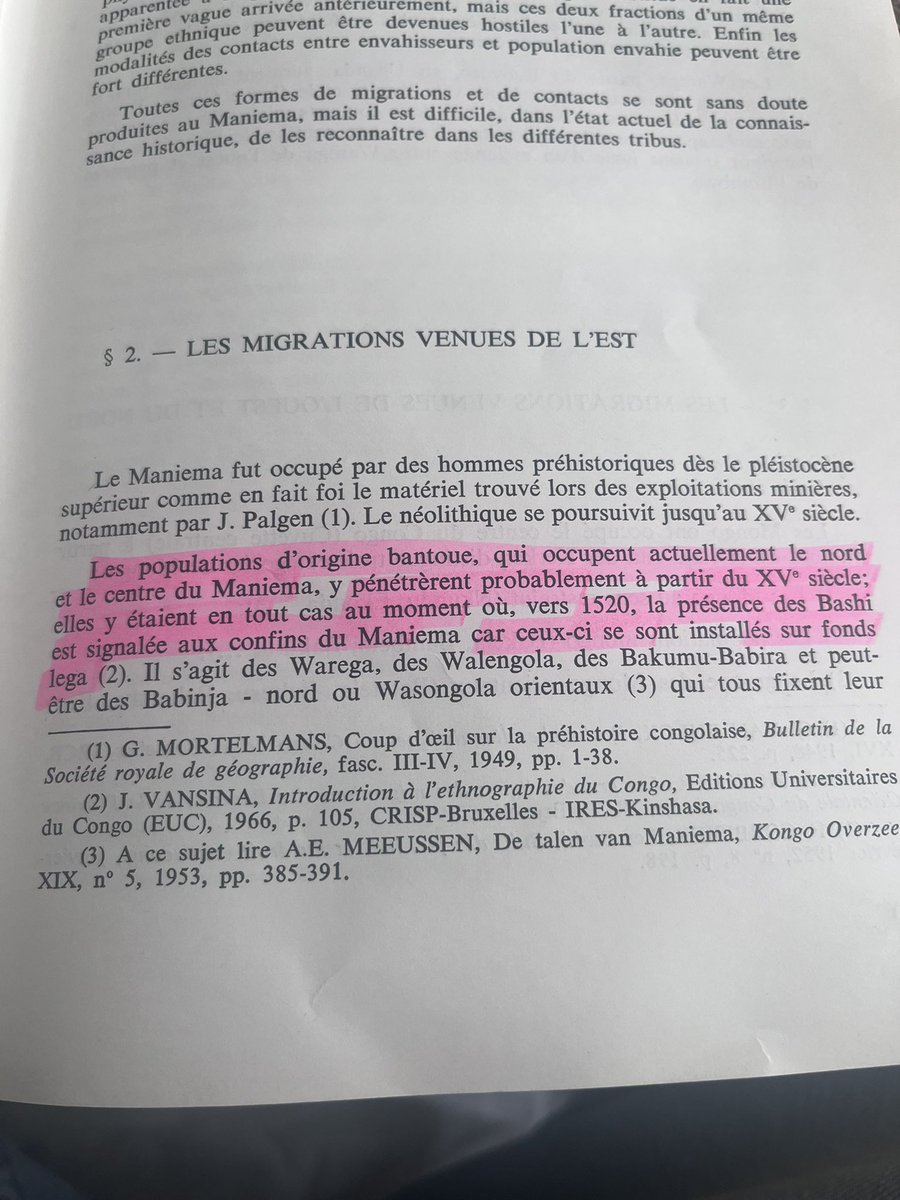 PMaotela's tweet photo. J’étais totalement ignorant de plusieurs faits sociologiques et historiques congolais.
L’actuel territoire de Shabunda faisait partie du district de Maniema avant le découpage territorial de 1933.
Les Warega, qui sont au Maniema, seraient venus du Bunyuro dans l’actuel Ouganda.
Je n’avais aucune connaissance de la présence des Bashi dans le Maniema.
L’histoire du Congo est belle. Elle doit être enseignée à nos enfants sans y inclure des manipulations ethniques qui nuisent à la cohésion nationale.