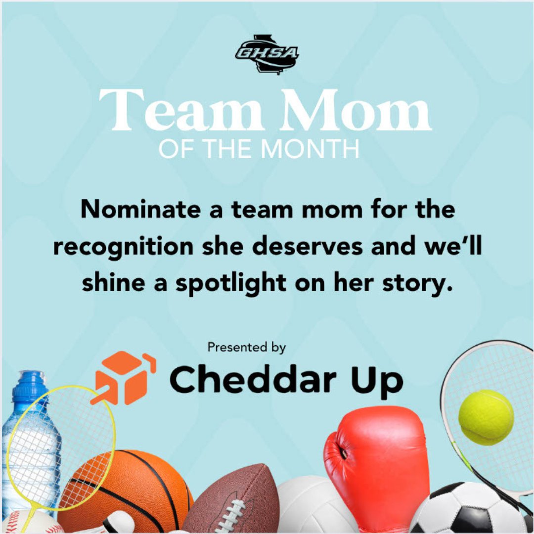 GHSA (@officialghsa) on Twitter photo Behind every great team is an incredible team mom! 💪🏆 Nominate a team mom who goes above and beyond—whether it's organizing snacks, keeping the schedule tight, or cheering the loudest from the sidelines! 🏈⚽🏀 Submit your nomination now <a href="/CheddarUp/">Cheddar Up 🧀👆</a>. bit.ly/3WW4ACI Behind every great team is an incredible team mom! 💪🏆 Nominate a team mom who goes above and beyond—whether it's organizing snacks, keeping the schedule tight, or cheering the loudest from the sidelines! 🏈⚽🏀 Submit your nomination now <a href="/CheddarUp/">Cheddar Up 🧀👆</a>. bit.ly/3WW4ACI