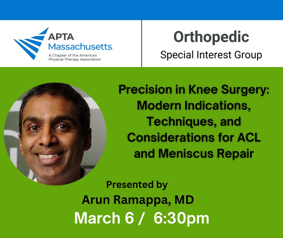 Discover cutting-edge surgical indications, techniques, and considerations from the Chief of Sports Medicine at Beth Israel Deaconess Medical Center. Elevate your practice and stay ahead in orthopedic innovation!
✅aptaofma.org/events/precisi…