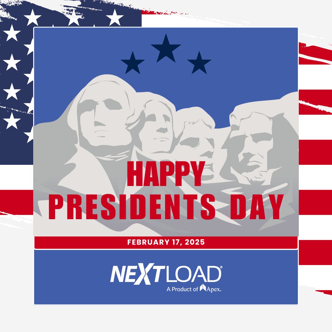 NextLoad's tweet photo. This Presidents Day, keep your loads moving with NextLOAD! Find the right loads anytime, anywhere. 🚛💨 #PresidentsDay #FindLoadsFast 🦅 https://t.co/tBTZLpVsaW