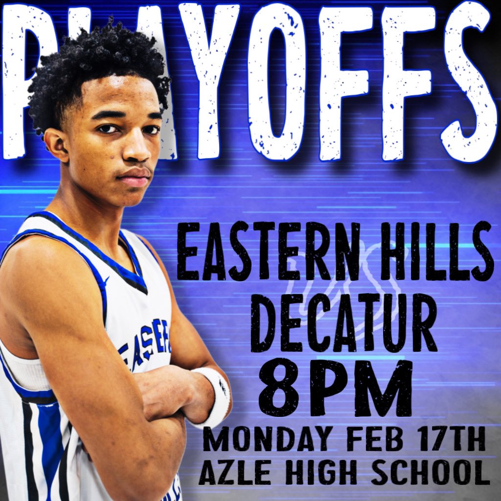 EHHS Athletics (@ehhs_sports) on Twitter photo 🚨GAMEDAY🚨
Highlander 🏀 plays TONIGHT at 8pm vs Decatur at Azle High School‼️ Come out and cheer on the 3x district champ Highlanders in the first round of playoffs 🔵⚔️⚪️ #hills #5701SheltonSt #ProtectTheBrand
@easternhillshs <a href="/EHills_BB/">Eastern Hills Boys Basketball</a> @fwisdathletics <a href="/CoachCal_AD/">JJ Calderon</a> 🚨GAMEDAY🚨
Highlander 🏀 plays TONIGHT at 8pm vs Decatur at Azle High School‼️ Come out and cheer on the 3x district champ Highlanders in the first round of playoffs 🔵⚔️⚪️ #hills #5701SheltonSt #ProtectTheBrand
@easternhillshs <a href="/EHills_BB/">Eastern Hills Boys Basketball</a> @fwisdathletics <a href="/CoachCal_AD/">JJ Calderon</a>