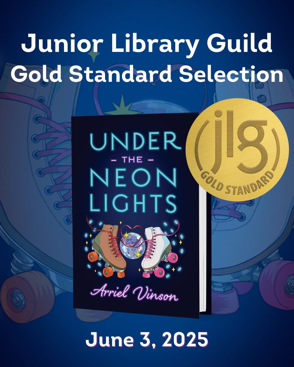 I'm so excited to share that my debut YA novel, UNDER THE NEON LIGHTS, is a Junior Library Guild Gold Standard selection! Thank you @jrlibraryguild for this honor. It means the world to me that more teens will meet Jae &amp; Trey. 🛼🪩