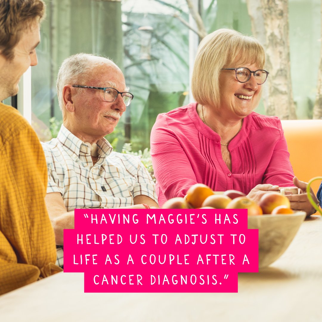 “As a wife of someone with a diagnosis, you put yourself to one side and think it’s not appropriate to ask for help yourself." If your partner is living with cancer, we can support you too.

To learn more about managing relationships and cancer visit: maggies.org/cancer-support…