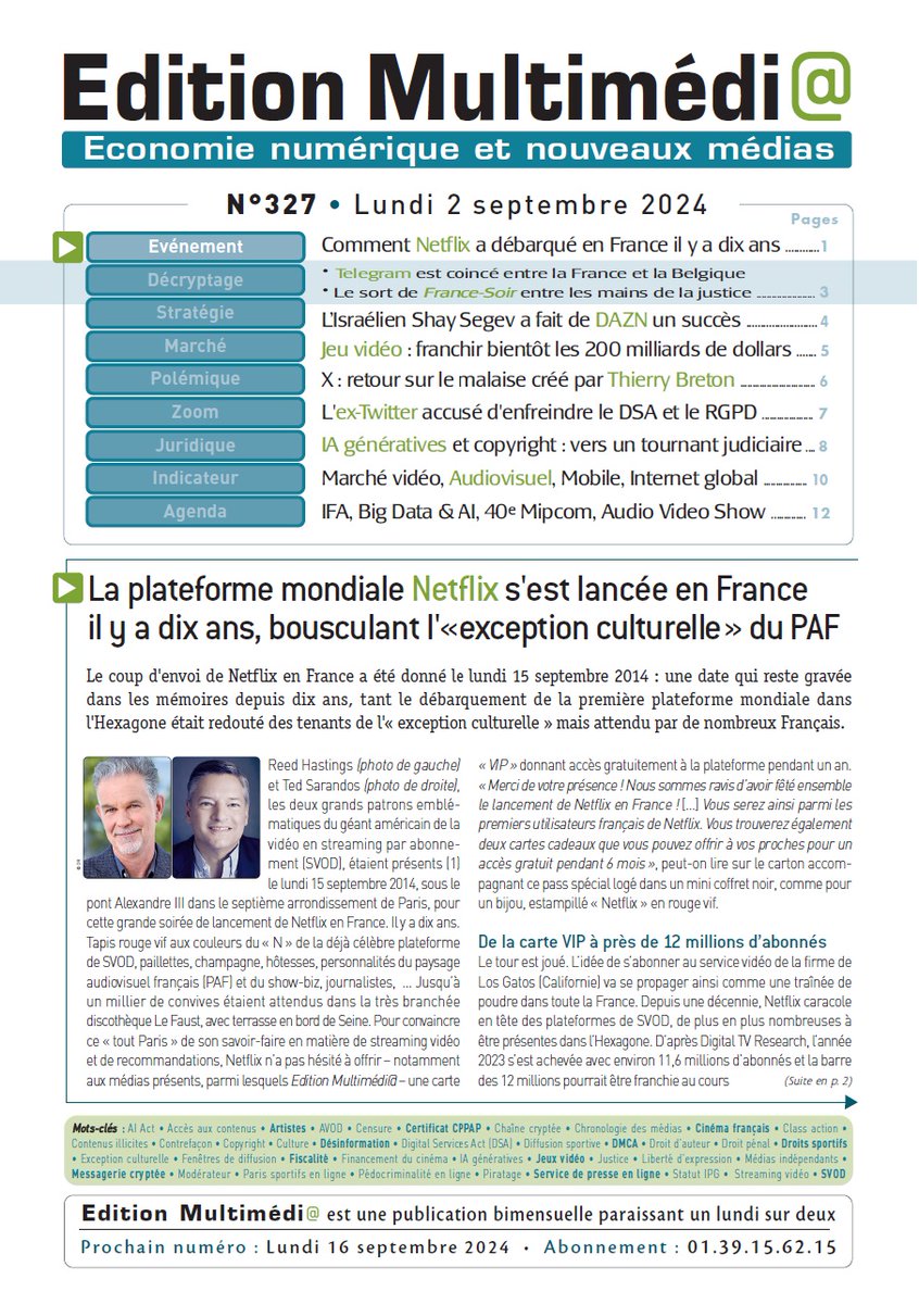 Charles de Laubier (@c2laubier) on Twitter photo La loi de #finances 2025 a été promulguée au Journal Officiel le 15 février et prévoit un "prélèvement" historique de 500 #millions d'euros dans la "trésorerie disproportionnée" de 1 #milliard d'euros du Centre national du #cinéma (<a href="/LeCNC/">Le CNC</a>, <a href="/gaetanbruel/">Gaëtan Bruel</a>) : editionmultimedia.fr/au-sommaire-du… La loi de #finances 2025 a été promulguée au Journal Officiel le 15 février et prévoit un "prélèvement" historique de 500 #millions d'euros dans la "trésorerie disproportionnée" de 1 #milliard d'euros du Centre national du #cinéma (<a href="/LeCNC/">Le CNC</a>, <a href="/gaetanbruel/">Gaëtan Bruel</a>) : editionmultimedia.fr/au-sommaire-du…