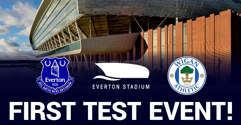 Everton's tweet photo. For those not at our first @EvertonStadium test event this evening, we will be streaming live on YouTube! 🙌

Live coverage begins at 6.30pm ahead of the 7pm kick-off. 🎥