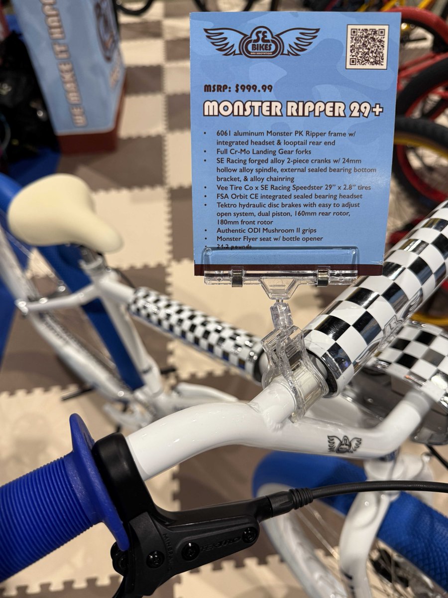 sebikes's tweet photo. The white Monster Ripper was on display at the CABDA show and it is such an eye-catcher! #sebikes #monsterripper #sebikeslife https://t.co/smh6cNa35n