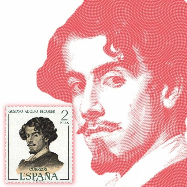 MUFI_oax's tweet photo. El 17 de febrero de 1836 nació Adolfo Bécquer,  poeta y narrador español del Posromanticismo. Sus Rimas y Leyendas, un conjunto de poemas y relatos reunidos, constituyen uno de los libros más populares de la literatura hispana. 📚

Timbre: Gustavo Bécquer, país: España: año: 1970 https://t.co/Z4FyvyEqBZ