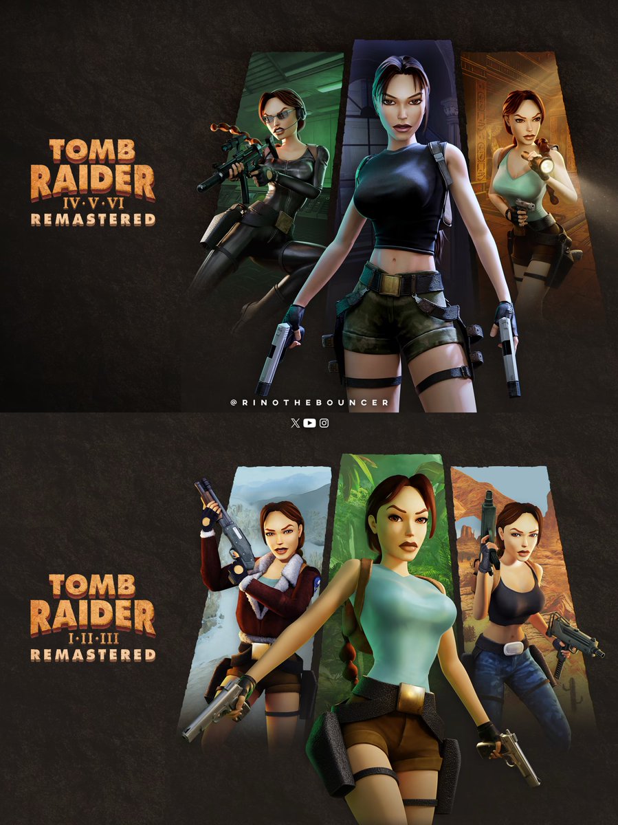 RinoTheBouncer's tweet photo. Tomb Raider Remastered (I-III &amp; IV-VI) are the best and only good things to happen to the Tomb Raider franchise since 2008🚀

Did you play?😎 https://t.co/i5HDa8YtLy
