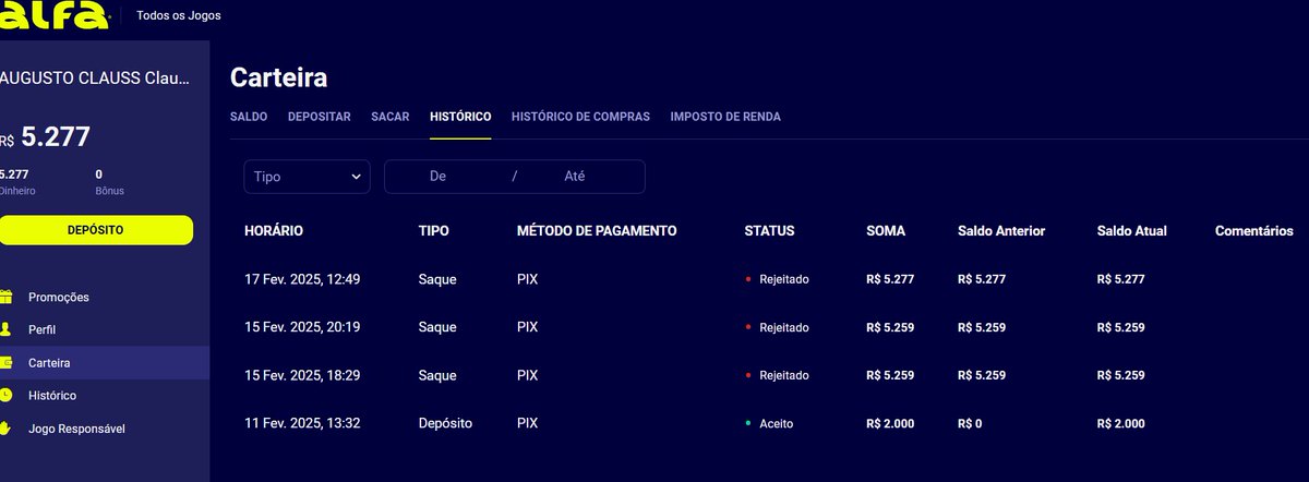klauslol1_'s tweet photo. e ai @alfabetbr proibido sacar?

é feita toda a verificação pra depositar e ai tranquilo, mas lucrar um pouco e sacar não pode?

além de limitarem com menos de 4k de lucro

casebre que o @Gremio e @SCInternacional estão divulgando... fora que não existe suporte na casa https://t.co/0qr5VRgX93