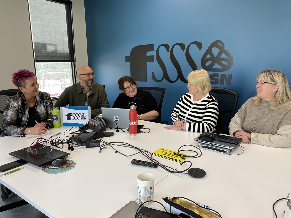 Autre semaine bien remplie pour les membres élus du comité exécutif de la FSSS-CSN. Beaucoup de pain sur la planche : négo CPE, Santé Québec, Soutien à domicile, assurances.. 𝗗é𝗰𝗼𝘂𝘃𝗿𝗲𝘇 𝗹𝗲𝘀 𝗱é𝘁𝗮𝗶𝗹𝘀. 👇

fsss.qc.ca/beaucoup-de-pa…

<a href="/laCSN/">CSN</a>  #MouvementCSN #FSSS