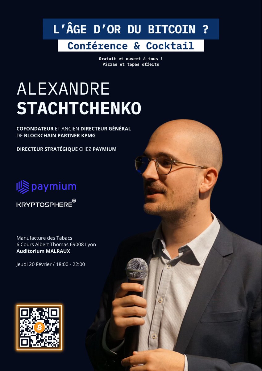 Paymium (@paymium) on Twitter photo 🎓 Paymium & <a href="/StachAlex/">Alexandre 'unhosted' Stachtchenko</a> partent à votre rencontre avec <a href="/KRYPTOSPHERE_/">KRYPTOSPHERE®</a> !
🎙️ Conférences gratuites pour découvrir BTC et ses enjeux.
Prochaine étape :
📍 IAE Lyon – 20/02 à 18h - Table ronde avec <a href="/StachAlex/">Alexandre 'unhosted' Stachtchenko</a>, <a href="/blanc_etienne/">Etienne BLANC</a>, <a href="/TrepoFlorent/">Florent TREPO</a> et <a href="/PautardR/">Raph Pautard</a>.
🎟️ lu.ma/d25vso23 🎓 Paymium & <a href="/StachAlex/">Alexandre 'unhosted' Stachtchenko</a> partent à votre rencontre avec <a href="/KRYPTOSPHERE_/">KRYPTOSPHERE®</a> !
🎙️ Conférences gratuites pour découvrir BTC et ses enjeux.
Prochaine étape :
📍 IAE Lyon – 20/02 à 18h - Table ronde avec <a href="/StachAlex/">Alexandre 'unhosted' Stachtchenko</a>, <a href="/blanc_etienne/">Etienne BLANC</a>, <a href="/TrepoFlorent/">Florent TREPO</a> et <a href="/PautardR/">Raph Pautard</a>.
🎟️ lu.ma/d25vso23