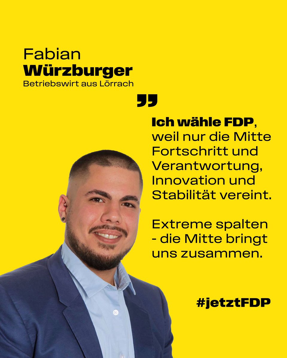 Fabian Würzburger wählt <a href="/fdp/">FDP</a>: Für eine starke Mitte. #jetztFDP