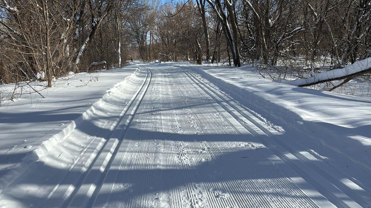 Snow is firming up nicely this morning but drifting is going to be an issue.  Thanks so much to our team for their work over the weekend. We have a great base for our Loppet on Sunday.