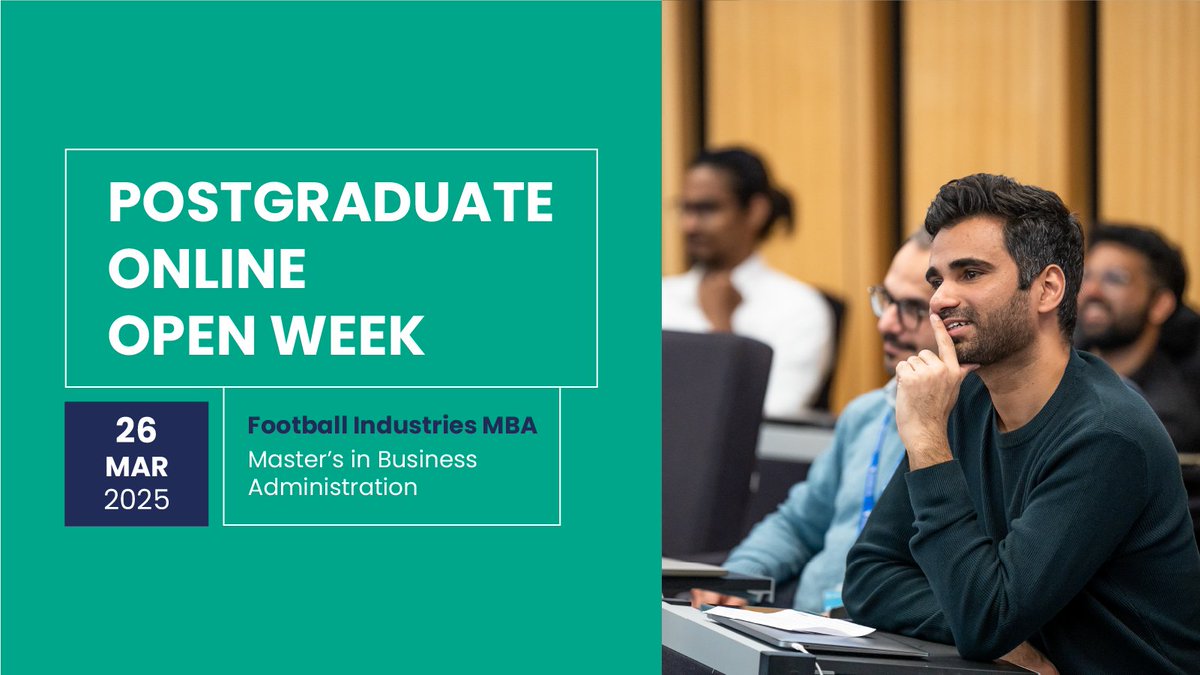 ⚽Ready to follow your passion and kick off your career as a #FootballExecutive?

Join our #Postgraduate #OpenWeek #webinar to find out more about the #FootballIndustries #MBA at the <a href="/LivUni/">University of Liverpool</a> Management School.
📅Wed 26 Mar
🕛12pm (UK time)

Sign up ⬇️
shorturl.at/ekTIT