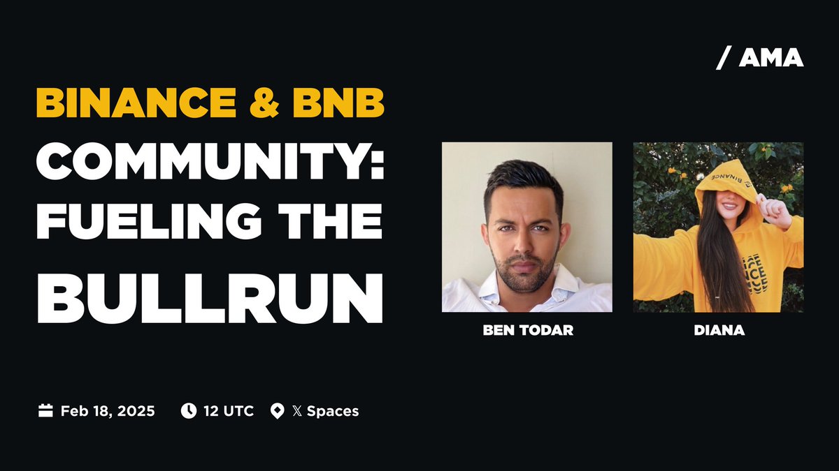 ⚡️BNB, memes, bullrun... you get the drill.

Join me tomorrow for an epic X Space with <a href="/BenTodar/">₿en Todar</a> as we uncover how #Binance and BNB are shaking up the market. 

Bring your hot takes to the open mic — let’s set this convo on fire!

x.com/i/spaces/1eaKb…