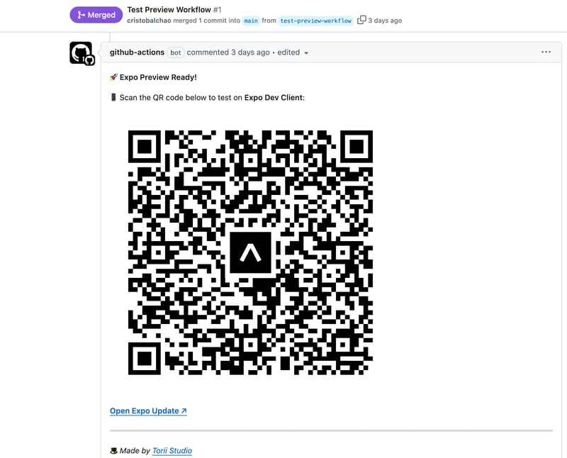 🚀 Inspired by <a href="/vercel/">Vercel</a> Preview Deployments, I built a GitHub Actions workflow that automates <a href="/expo/">Expo</a> QR codes for every PR.

🔹 No more manual Expo starts
🔹 Instant mobile previews with QR codes
🔹 Works seamlessly with Expo Go

🔗 Step-by-step guide: torii.studio/guides/expo-qr…