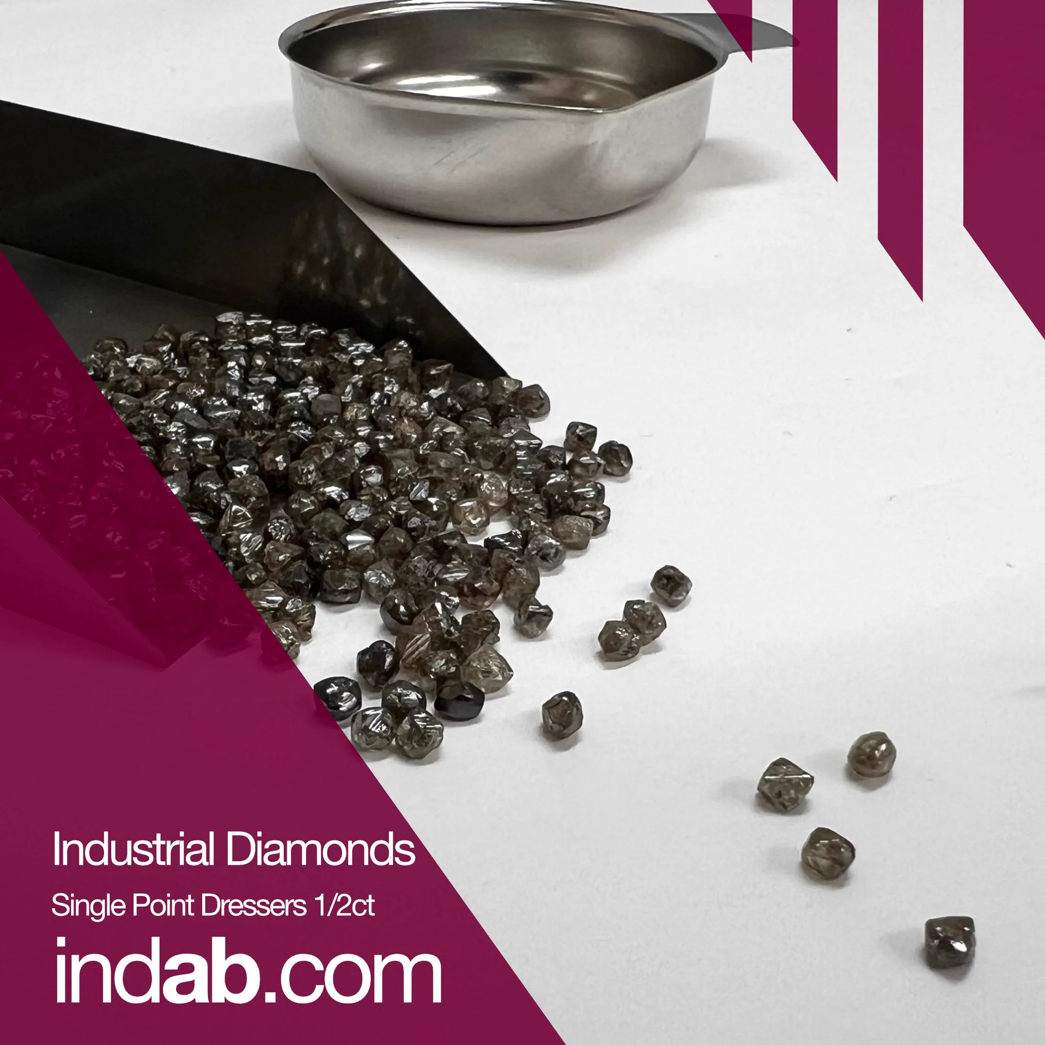 Industrial diamonds for use in diamond tools by industrial abrasives
