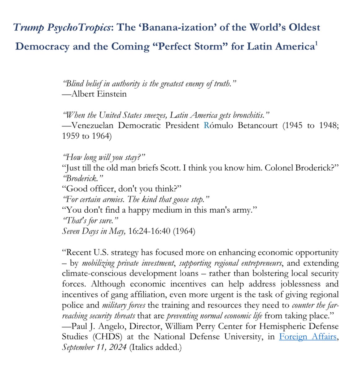 InsightCaptain's tweet photo. Trump PsychoTropics: The 'Banana-ization' of the World’s Oldest Democracy and the Coming “Perfect Storm” for Latin America ...
https://t.co/M4gQQZFlgz https://t.co/lFY6wBxGUm