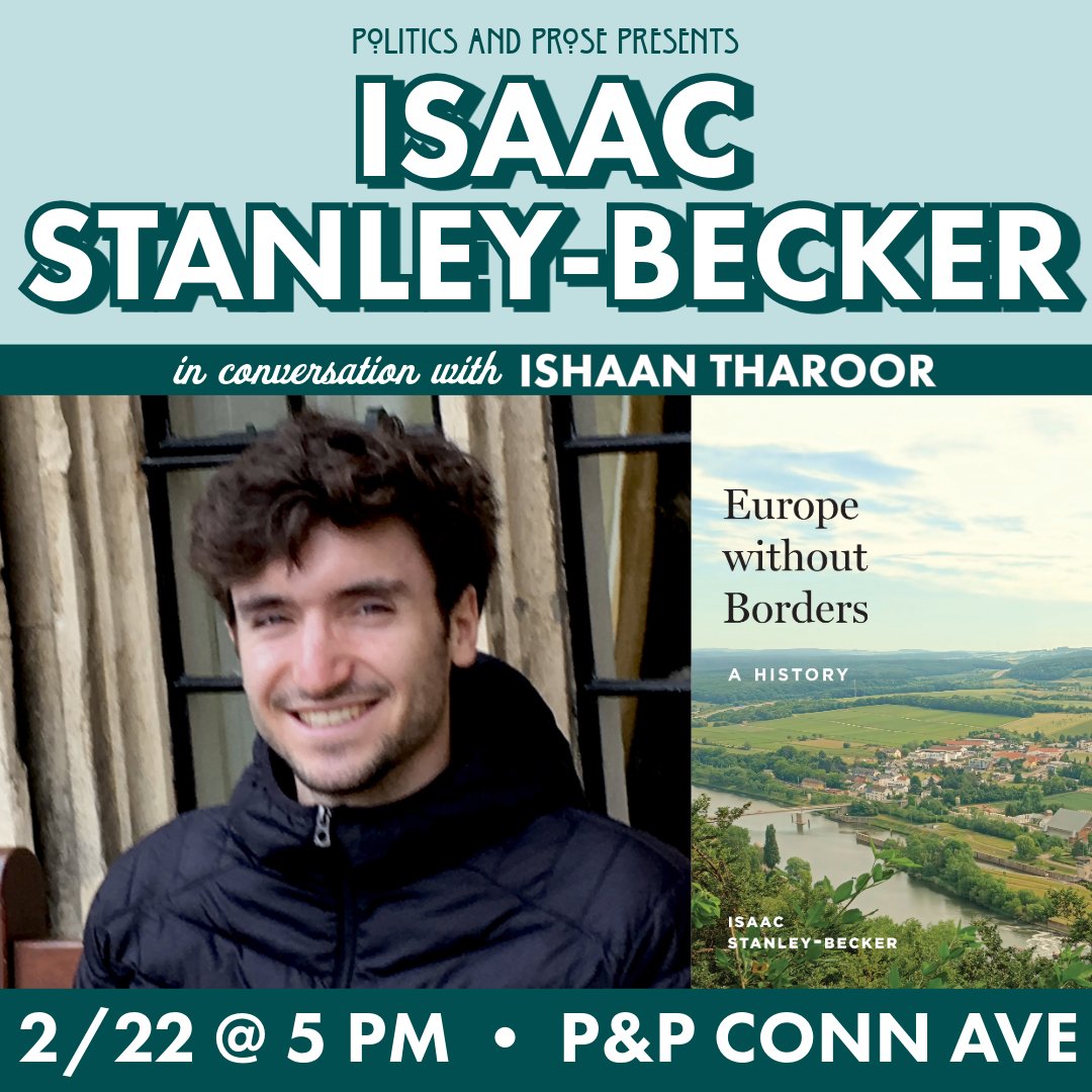 Saturday, join <a href="/isaacstanbecker/">Isaac Stanley-Becker</a> to discuss EUROPE WITHOUT BORDERS - exploring the contested creation of free movement in Schengen, from treaty-making and disputes in international courts to street protests - w/ <a href="/ishaantharoor/">Ishaan Tharoor</a> - 5PM @ Conn Ave - bit.ly/3CVxbRN
